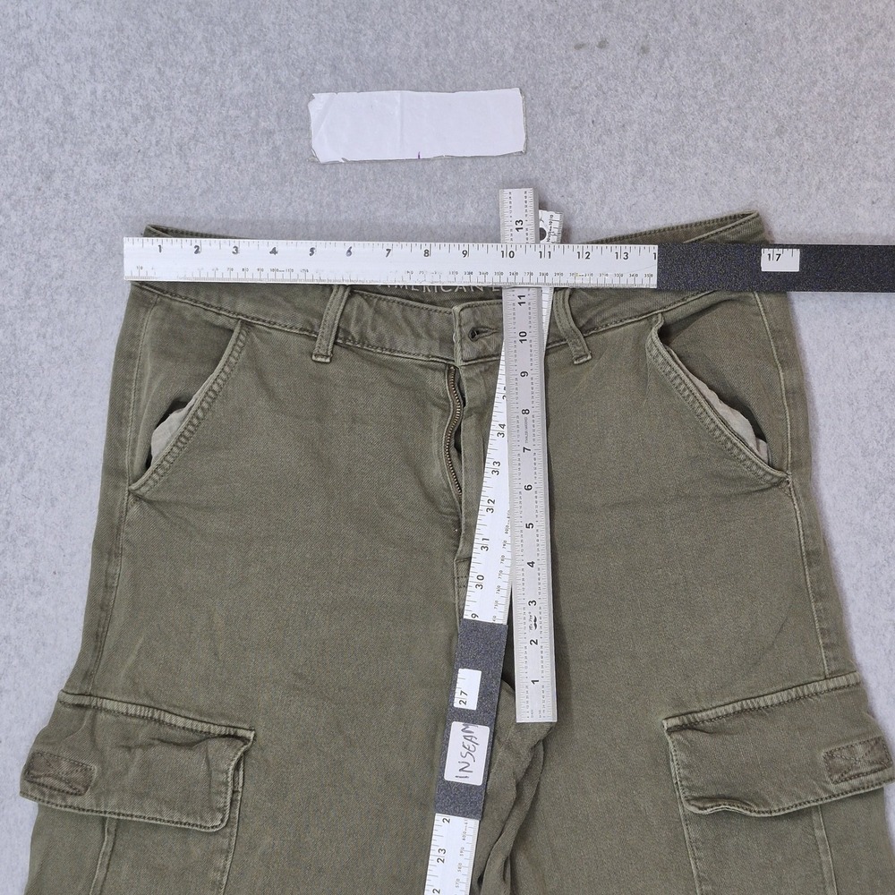 American Eagle Outfitters Women Pants 12 Green Cargo Wide-Leg High Rise Baggy - Picture 8 of 15